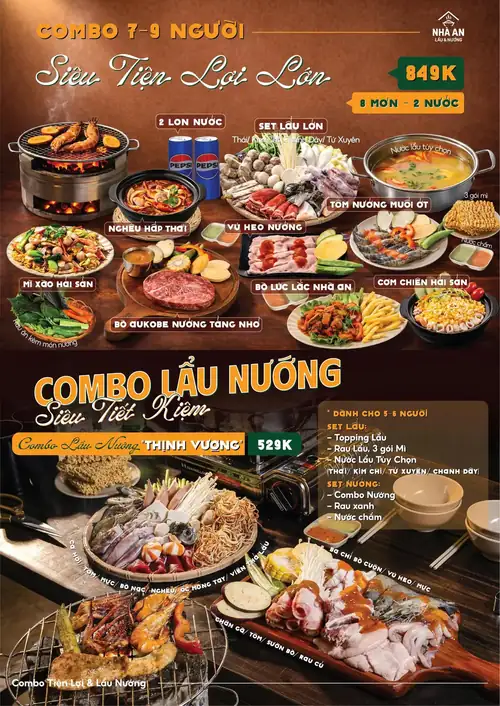 Trang thực đơn: Combo siêu tiện lợi lớn và Thịnh Vượng