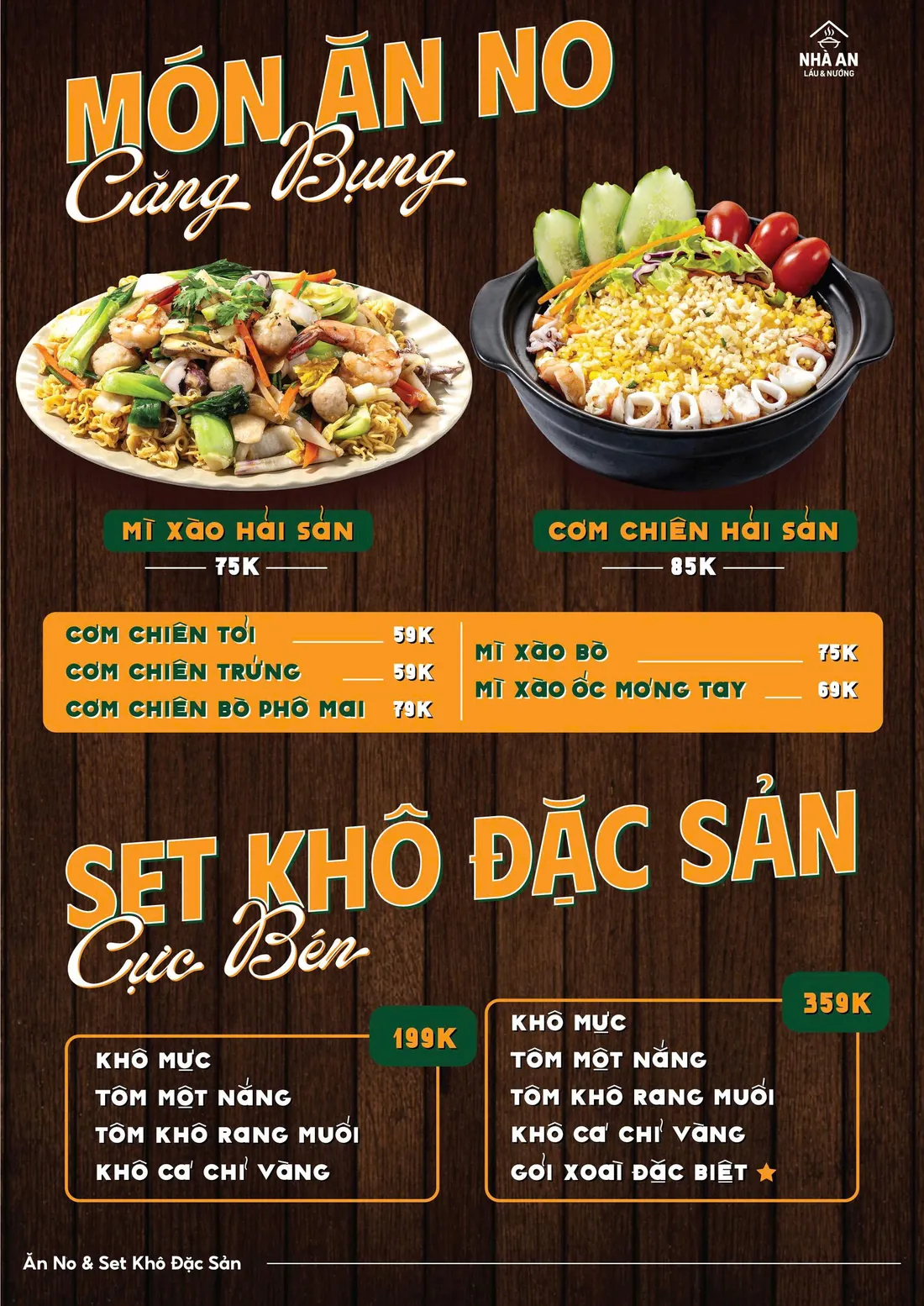 Món ăn no và set khô đặc sản