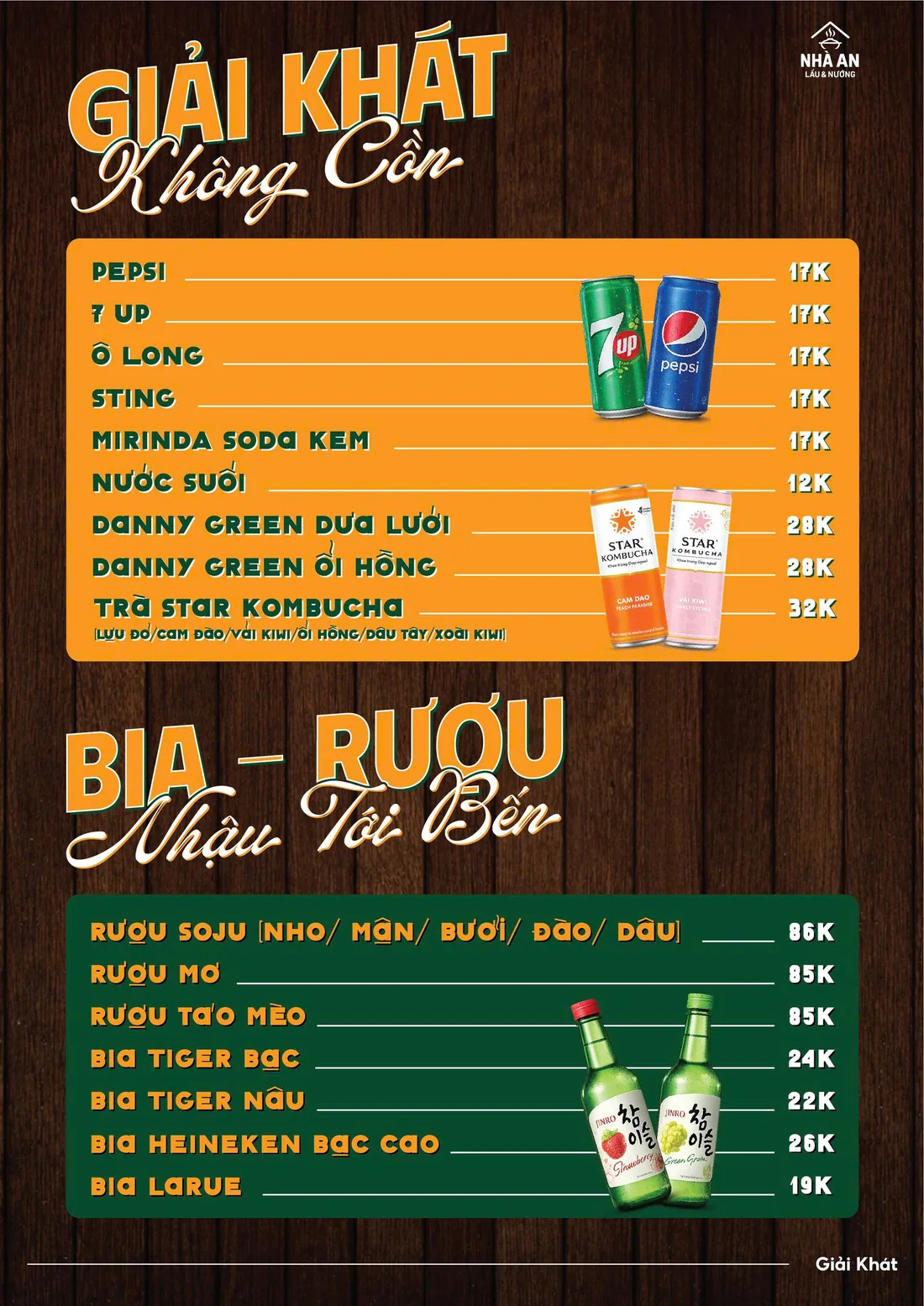 Giải khát, bia và rượu